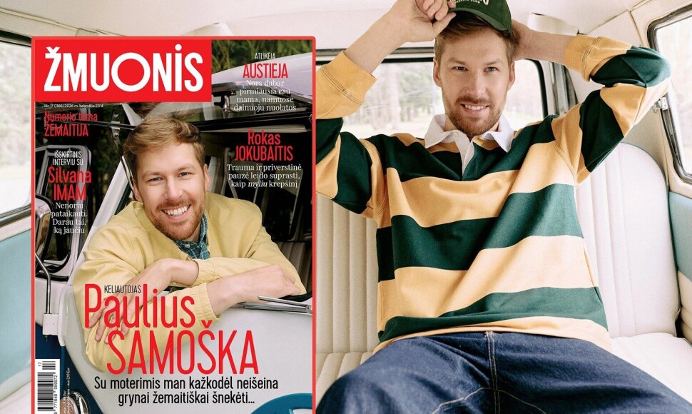 ŽMUONIS žurnalo viršelis ir Paulius Samoška